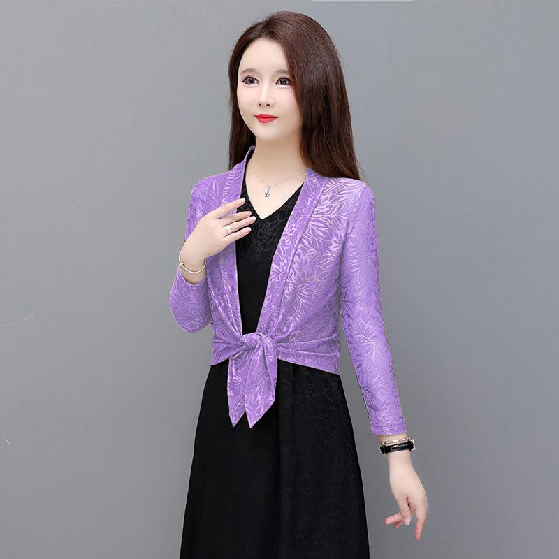 

Женский летний солнцезащитный платок-кардиган с платьем-комбинацией, легкий лен 4XL (145-160 jin) фиолетовый