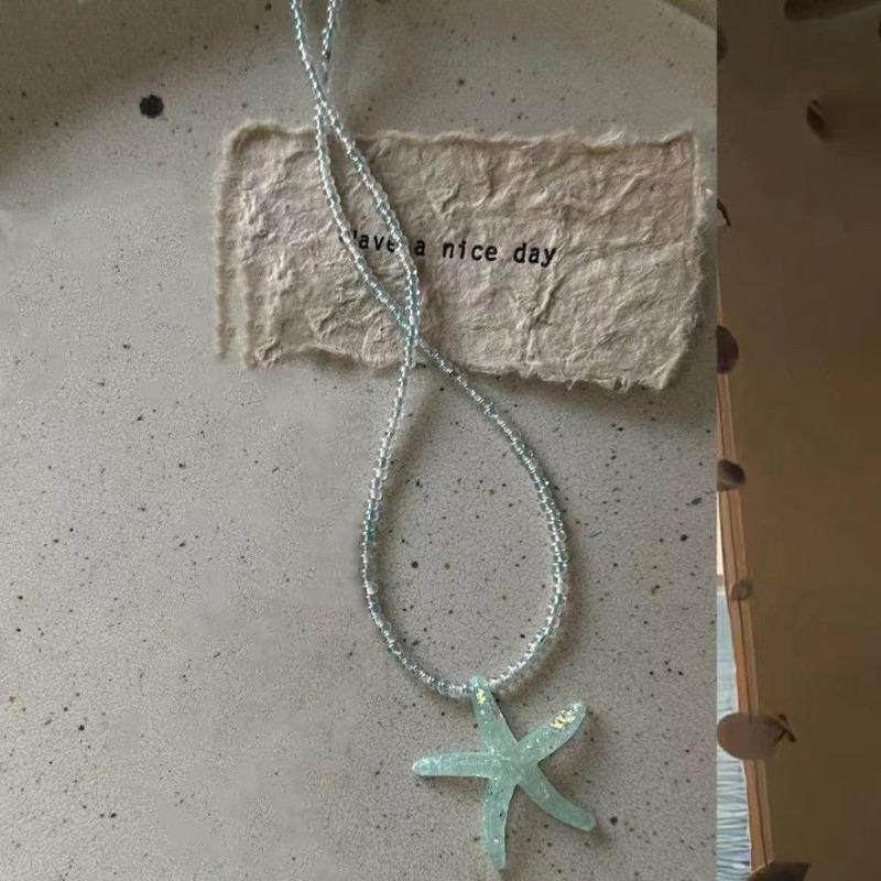 Authentic new seaside vacation wind cute starfish 2 spice girl necklace double clavicle chain 2026 new neck chain