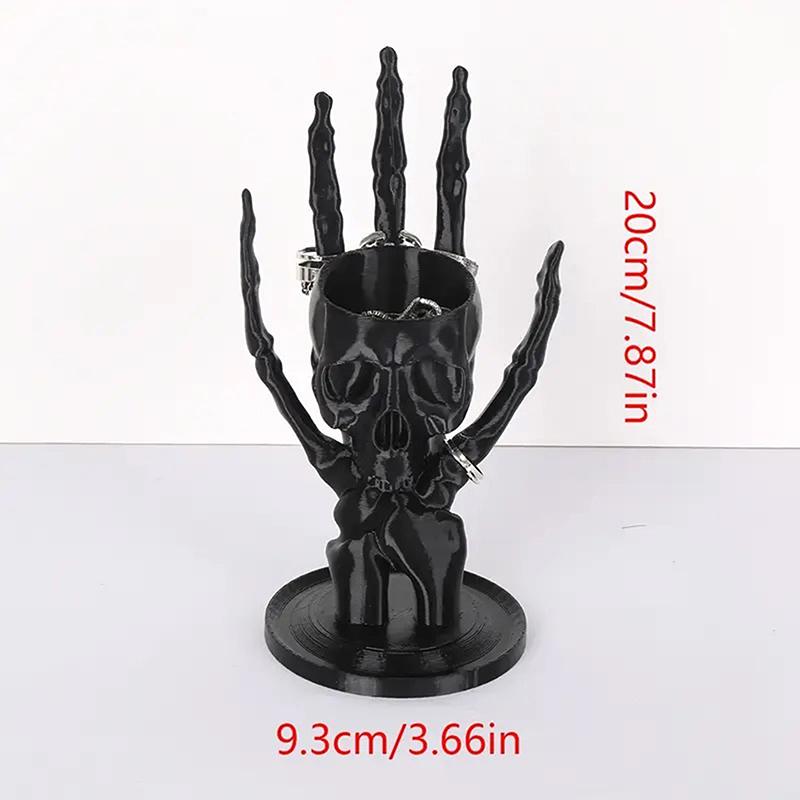 Gothic Skeleton Hand Jewelry Stand Black Plastic Necklace Earring Organizer Monster Hand Jewelry Display Tray Retro Home Decor