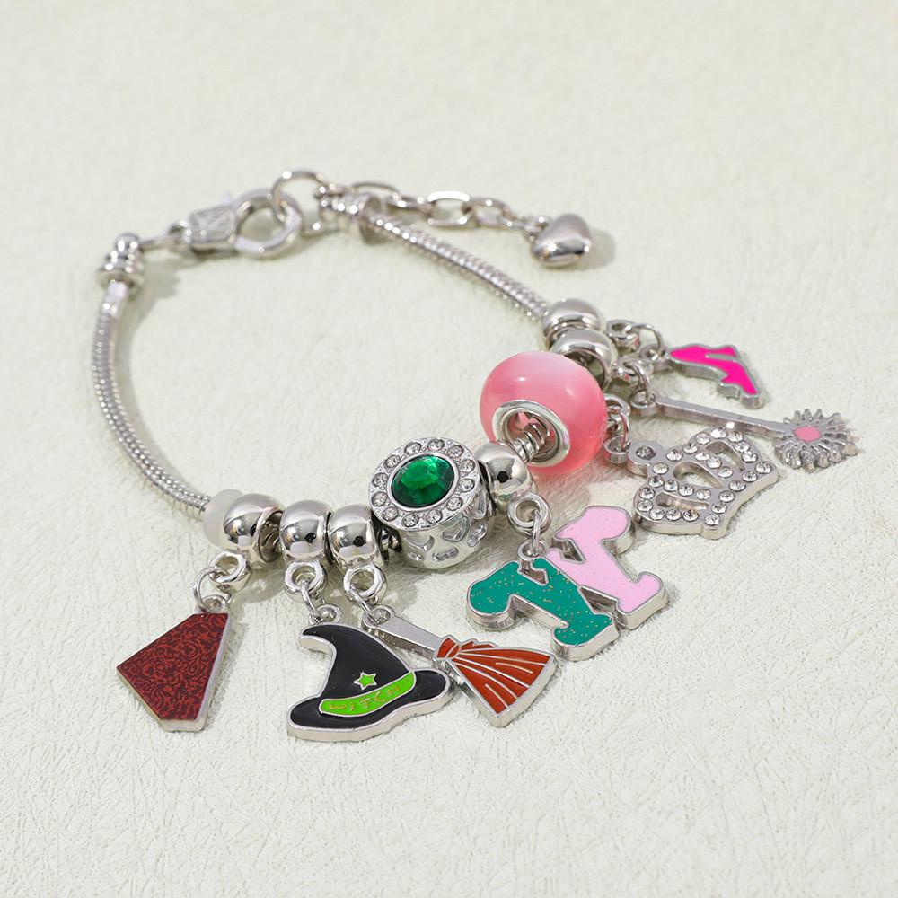 Diy Evil Witch Charm Bracelet With Zinc Alloy Pendant For Unisex Fashion Jewelry