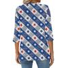 Women's Fashion Casual Round Neck Printed 3/4 T-shirt Top