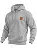 This men's retro-style pullover hooded sweatshirt is perfect for autumn and winter, and is a trendy casual streetwear top.