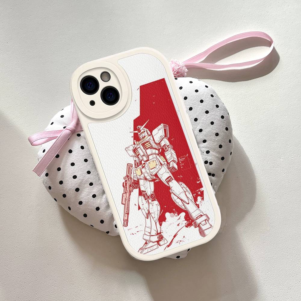 Cartoon G-Gundams Leather Phone Case For IPhone 16 15 14 13 12 11 Pro Max Plus Shockproof Cover