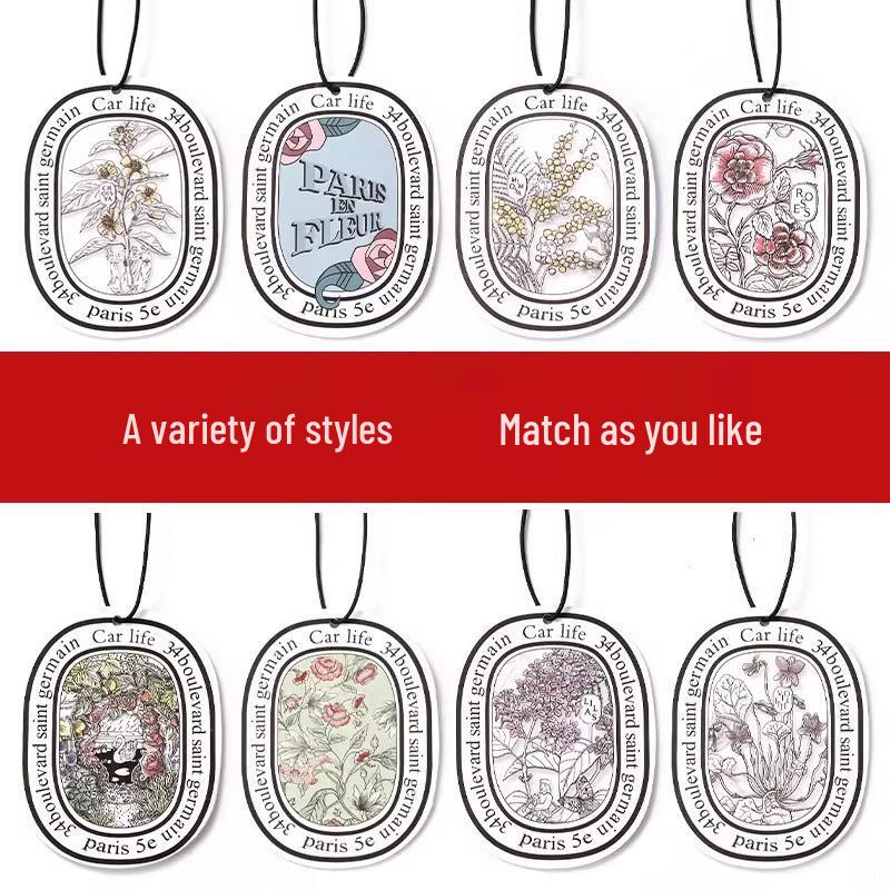 10-Piece Car and Home Floral Fragrance Pendant - Creative Solid Air Freshener Slices
