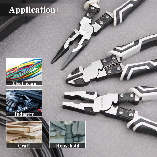 LEONTOOL Multi-Function Precision Nippers, Heavy-Duty Power Nippers for Electricians, Professional Electrician's Nippers, Precision Crimping Pliers, C