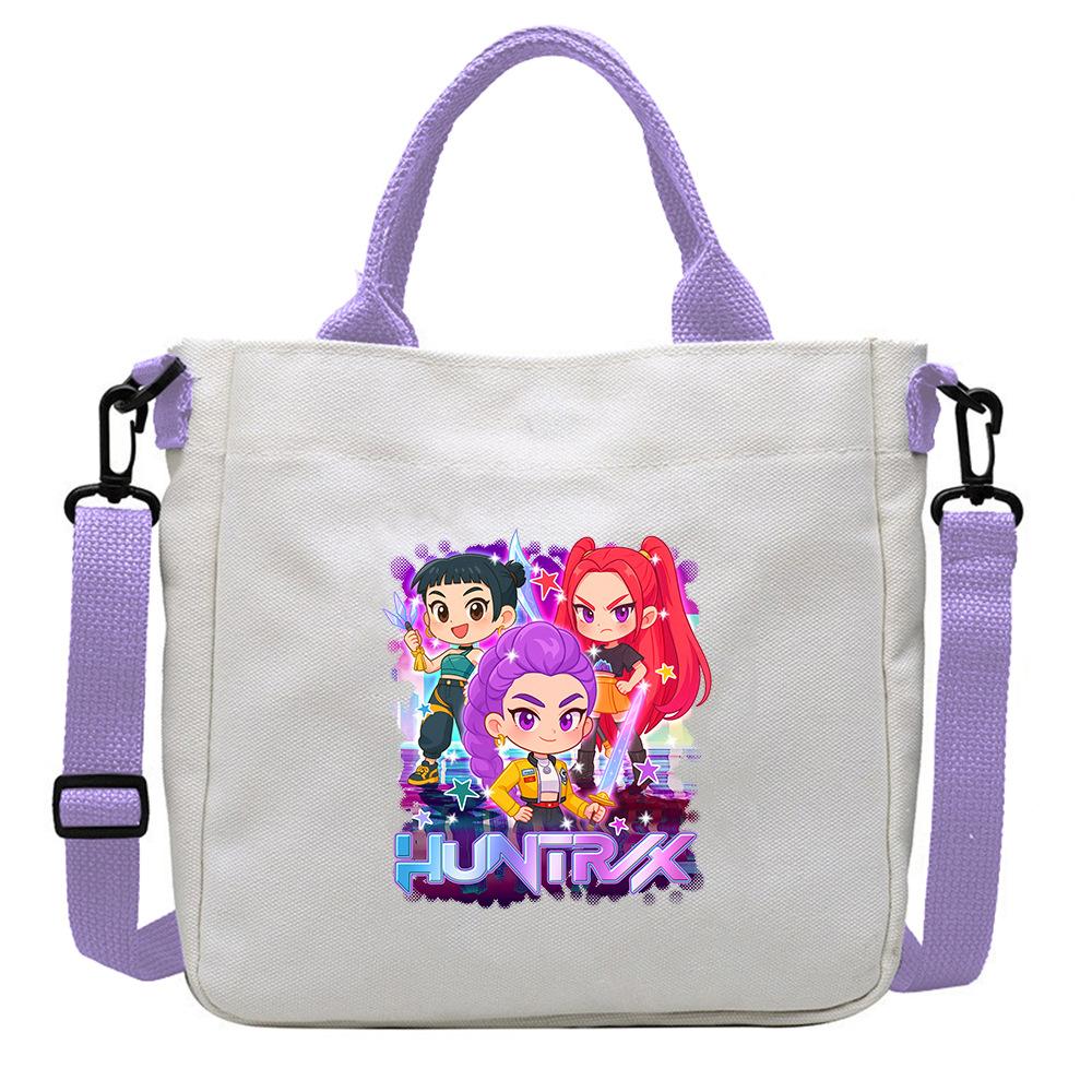 New Popular Movie Kpop Witch Hunting Girl Group Canvas Bag Student Messenger Bag Detachable Shoulder Strap Handbag KTY