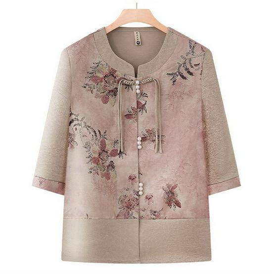 Summer Fashion Set for Middle-Aged & Elderly Women: 2026 New Style Top - Perfect for Mom & Grandma's Mother's Day