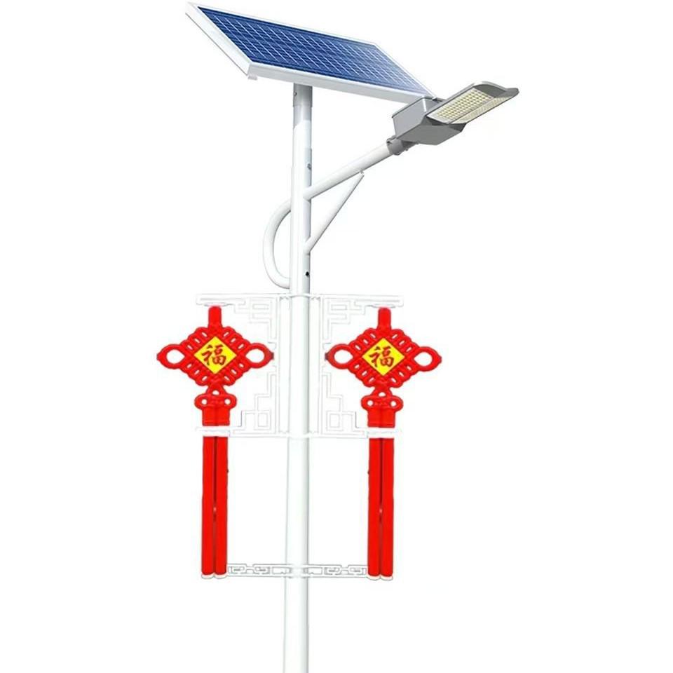 Super Bright LED Solar Street Light with 6m Pole & Chinese Knot Design for Outdoor & Rural Roads