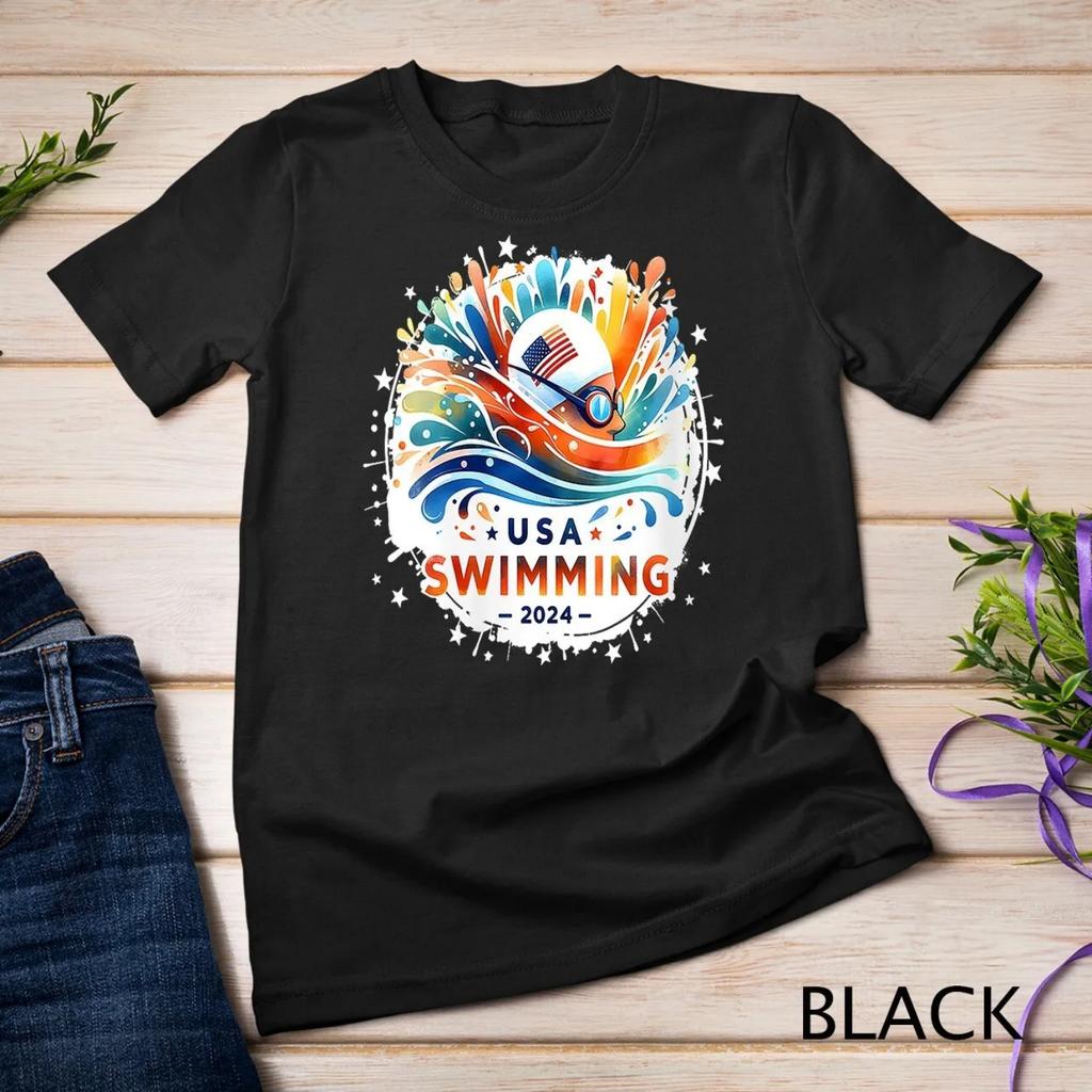 Womens USA 2024 United States American Sport Swimming T shirt