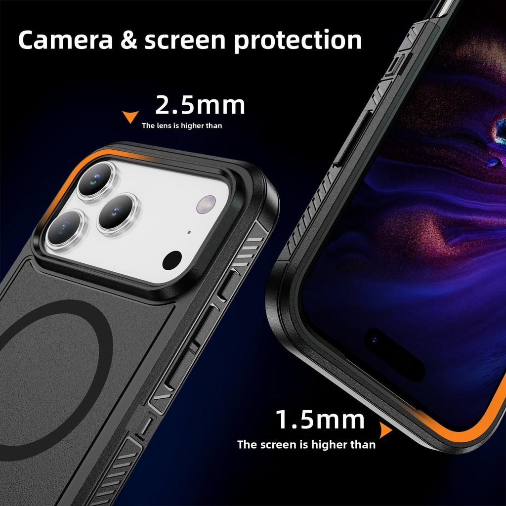 Rugged Clear Otter Armor Box Phone Case for IPhone 17 Pro Max Air 16 15 14 Plus 13 12 for Magsafe Wireless Charging Defender Anti-drop Cover