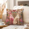 2D Flat- Vintage Floral Greyhound Throw Pillow Cover Art Nouveau Style Decorative Cushion Case For Sofa Bedroom Living Room