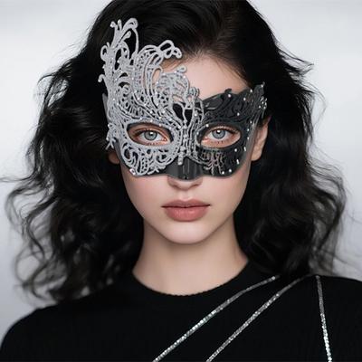 1pc Sexy Women Rhinestones Lace Masquerade Mask for Carnival Halloween Half Face Cosplay Masks Festive Party Supplies