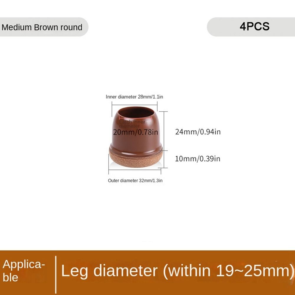 4PCS New TPE Table Leg Protector Covers Felt Floor Protectors Chair Foot Caps Durable Non-Slip Table Foot Pads Table Leg