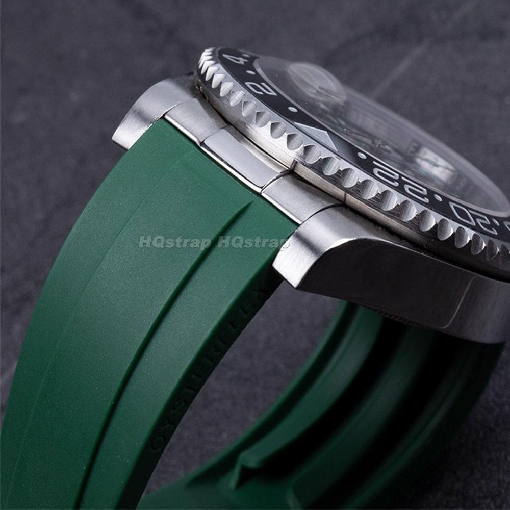 20mm 21mm Massives gebogenes Endstück für Rolex Submariner Uhrenarmband für Wassergeister für Daytona Gummiarmband Nahtlose Verbindung 2 Stück