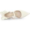 Allegra K Escarpins à talons aiguilles à bout pointu décorés d'un nœud pour femme, Blanc, Taille 24.0 cm