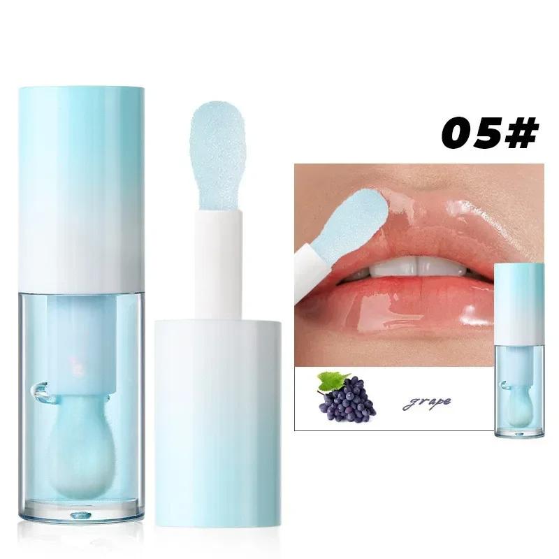 5 Colors Moisturizing Fruits Candy Lip Gloss - Pearlescent Lustrous Mirror Nude Lip with Natural Lip Oil Valentine's Day Gifts