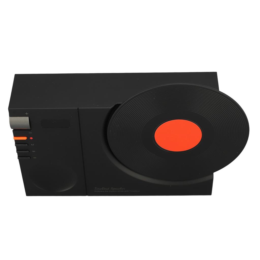 Vintage   Record Player     Speaker USB Rechargeable Old Fashioned Portable Wireless Speaker with Time Display