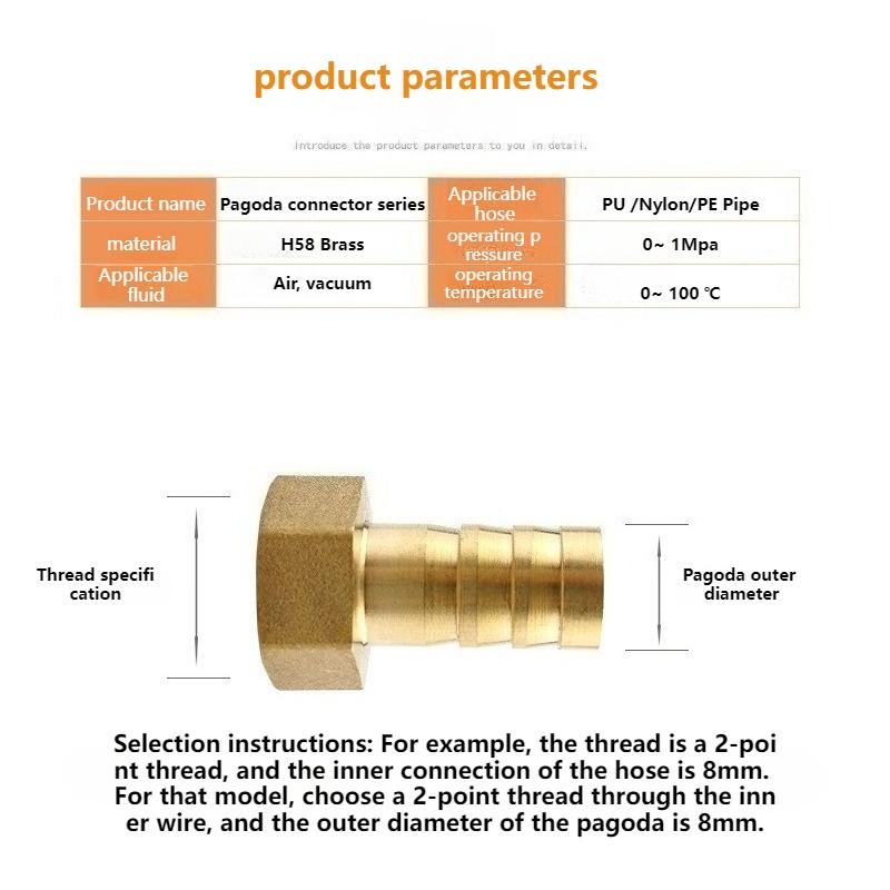 Female Thread Straight Pipe Connector (3/4") with 19mm Hose Brass Barb Tail - Fitting Joint Coupler Adapter