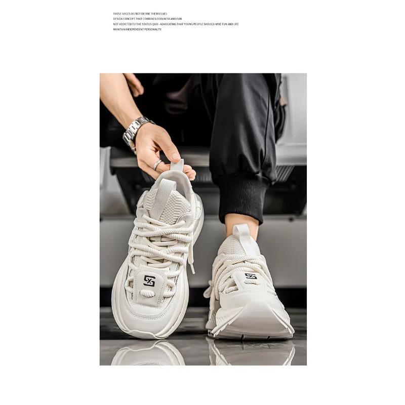 Men's Summer 2025 New Breathable Mesh Trendy Versatile High End Thick soled Wear resistant Men's Casual Dad Shoes