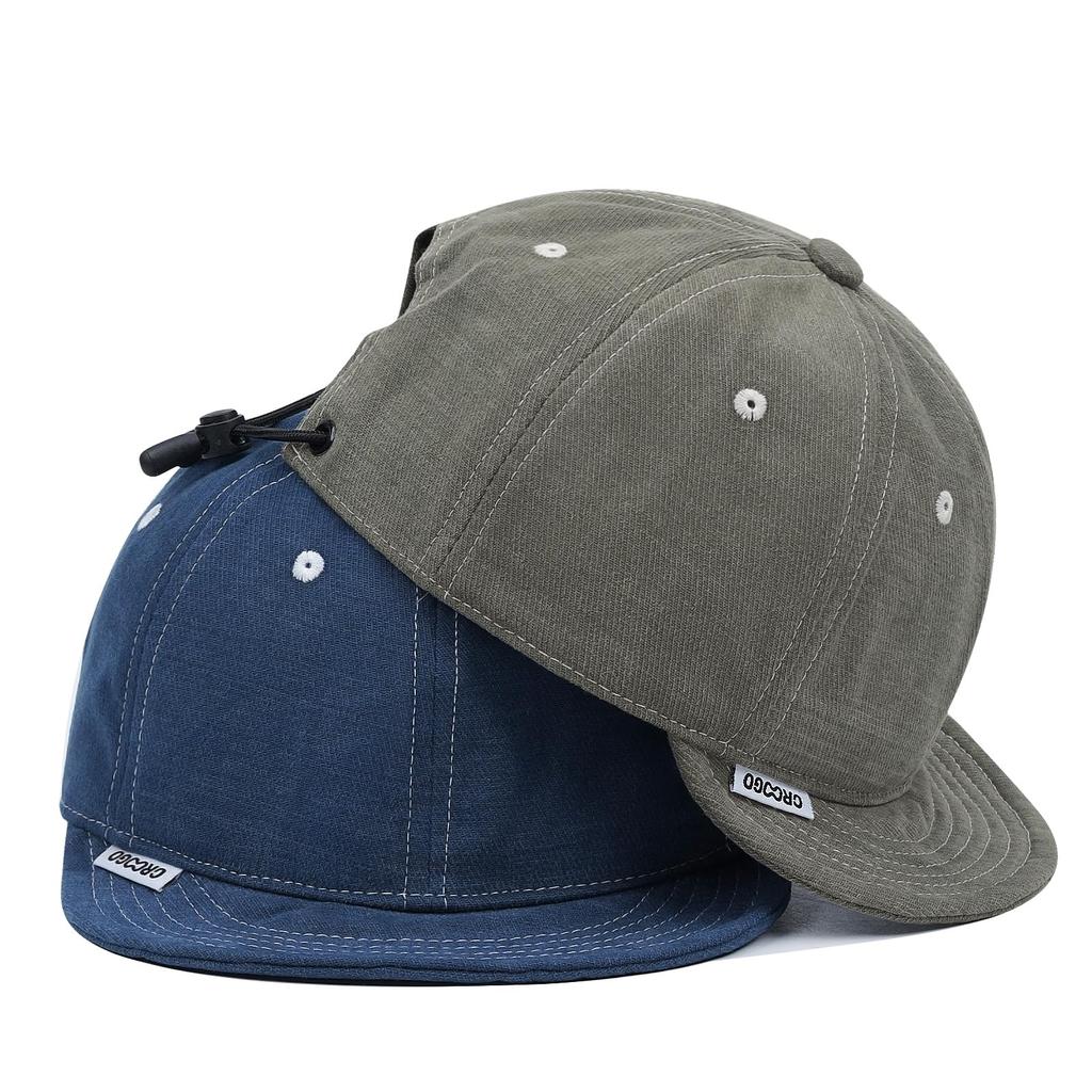 Croogo Short Brim Solid Simple Work Hat for and Outdoor Activities Men's Cap, Soft, Breathable, Color, Skateboarding, Running, Golf, (G-ASB03-Black)