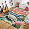 2D Embroidered Sea Turtle Area Rug Multiple Styles Soft Durable Washable Non Slip Floor Carpet for Living Room Home Decor