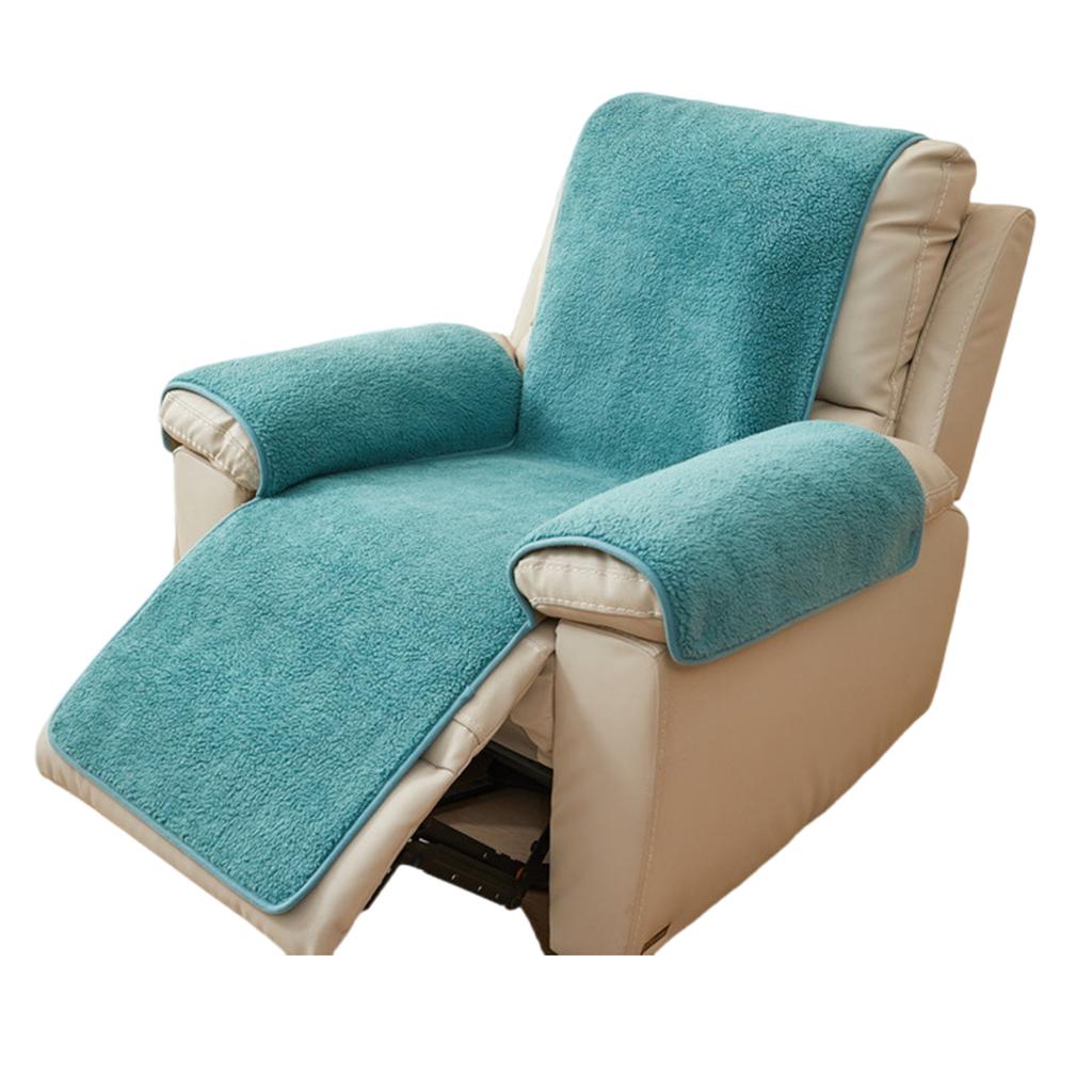 Protector de Reposabrazos Grueso de Lana de Cordero Funda para Sillón Reclinable Protector de Muebles Cómodo para Uso Invernal