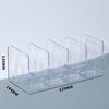4 Grid Clear Acrylic Bookend Desktop Organizer for Books, Magazines, Space Saving Modern Design Home Office Study Library Shelf