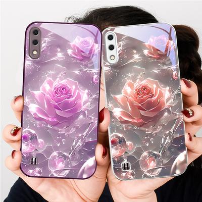 Eiskristallfarbene Rosen Für Samsung A01 02 03 Core 04 05 06 10 12 13 14 5G 15 16 M02 12 Note 8 9 10 20 Glas Ultra Handyhülle