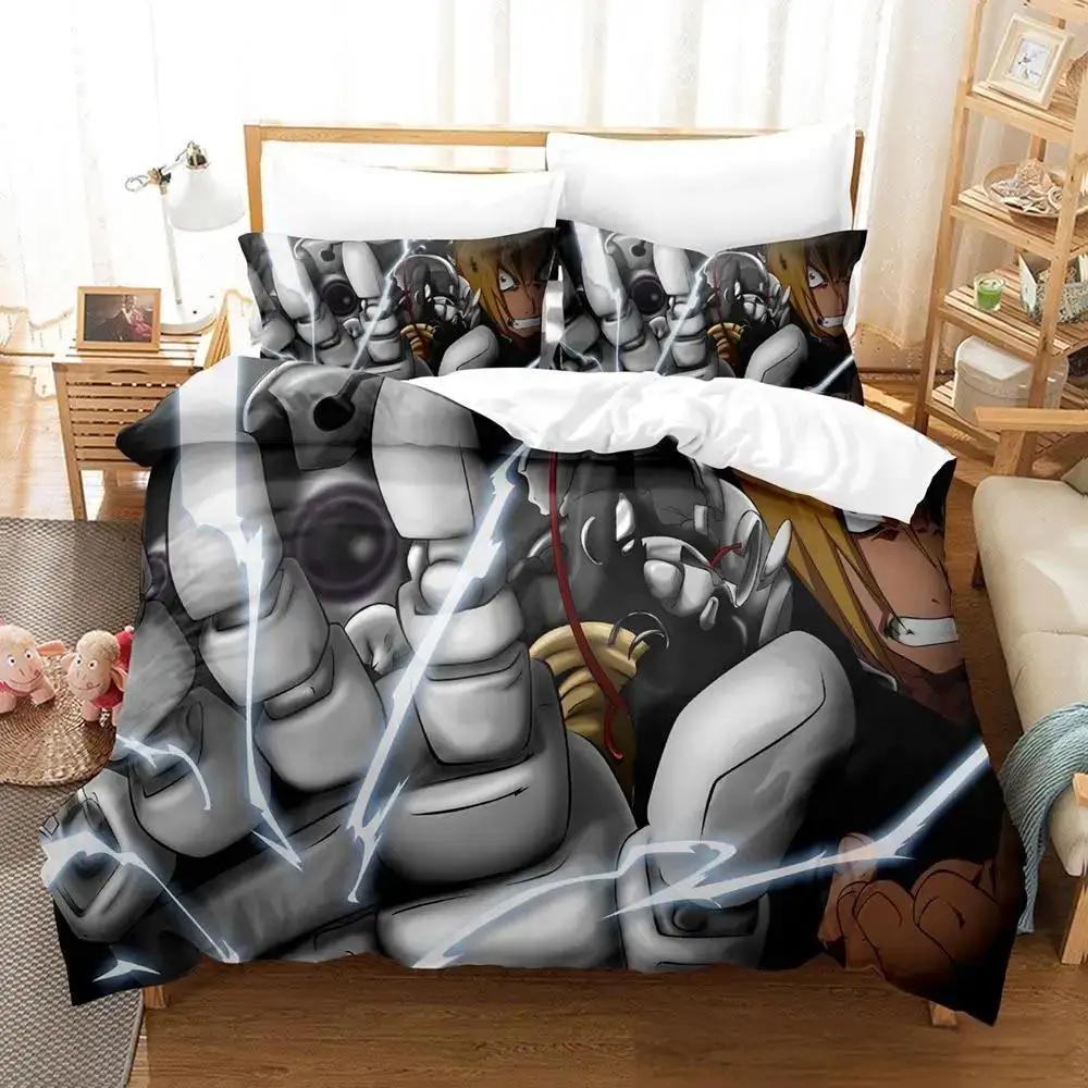Fullmetal Alchemist Bedding Set Single Twin Full Queen King Size Bed Set Adult Kid Bedroom Duvet Cover Sets 3D Print  Bed