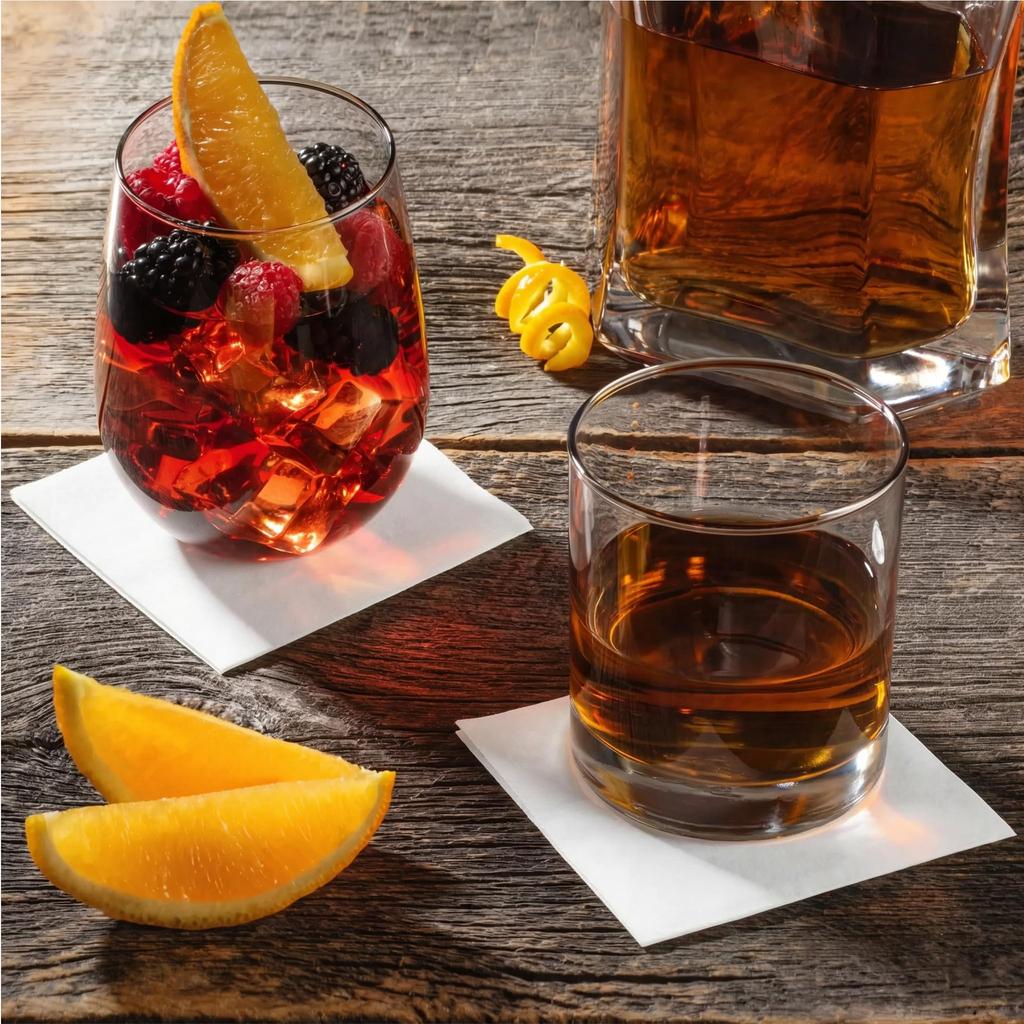 100 Pack Cocktail Napkins, Disposable Beverage/Bar Napkins, 2-Ply Square Napkins for Everyday Use, Party or Wedding Birthday