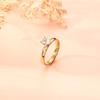 Stainless steel ring female niche 4mm inner and outer arc zircon diamond titanium steel couple jewelry