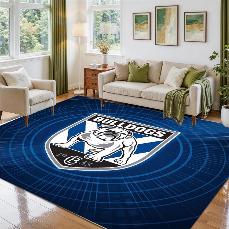 Canterbury-Bankstown Bulldogs Design Crystal Velvet Rug Soft Decorative Mat for Bedroom Entrance