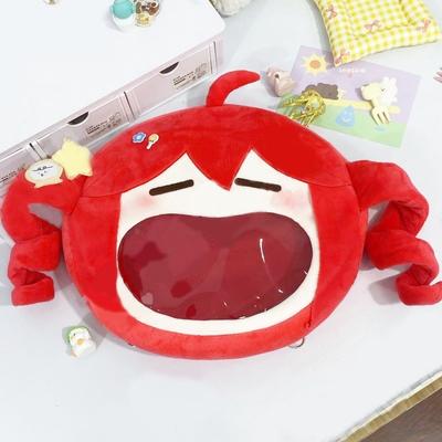 Pluszowa torba Anime Kasane Teto z przezroczystym okienkiem, zamkiem błyskawicznym, dużą buzią, plecak kreskówkowy, torba na ramię, torba kurierska, plecak, prezent dla fana Cosplay