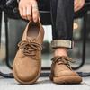 Men’s Retro Short Boots Shoes Fashion Casual Driving Shoes Black Brown Wide Head Shoes Plus Size