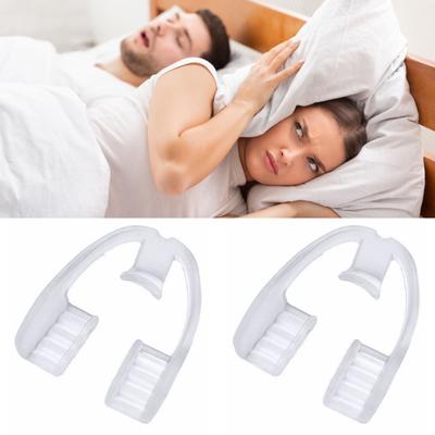 2 Piezas Férula Dental Diseño de Gancho a Prueba de Caídas Diseño Ondulado Antirrechinamiento Transparente Bruxismo Eliminación de Ruido Protector Bucal para Dormir Suministro para Adultos