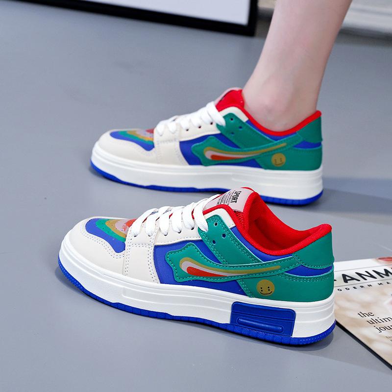 Tênis Arco-Íris Primavera e Outono Sapatos Casuais de Skate Sapatos para Namorada Natal Ano YH