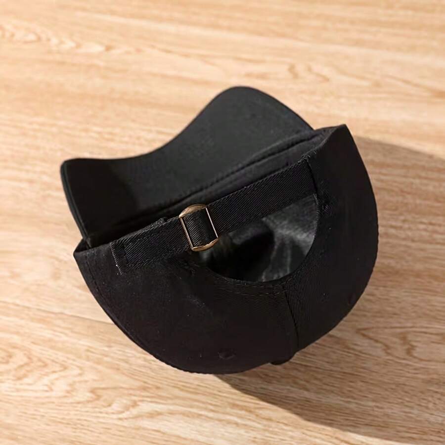 Lightweight Pre-Washed Cotton Dad Hat Adjustable Strap Solid Black Outdoor Casual Cap