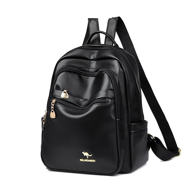 

New women s backpack fashion large capacity backpack trend shopping backpack travel leisure backpack чёрный