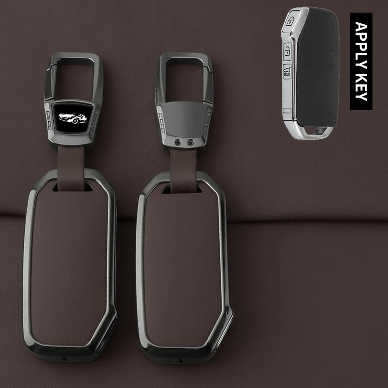 Alloy Leather Car Key Case Cover For Kia  Sportage  Niro Hybrid  Sorento Mq4  Ev6 Gt-Line K8 V6 Protect Accessor