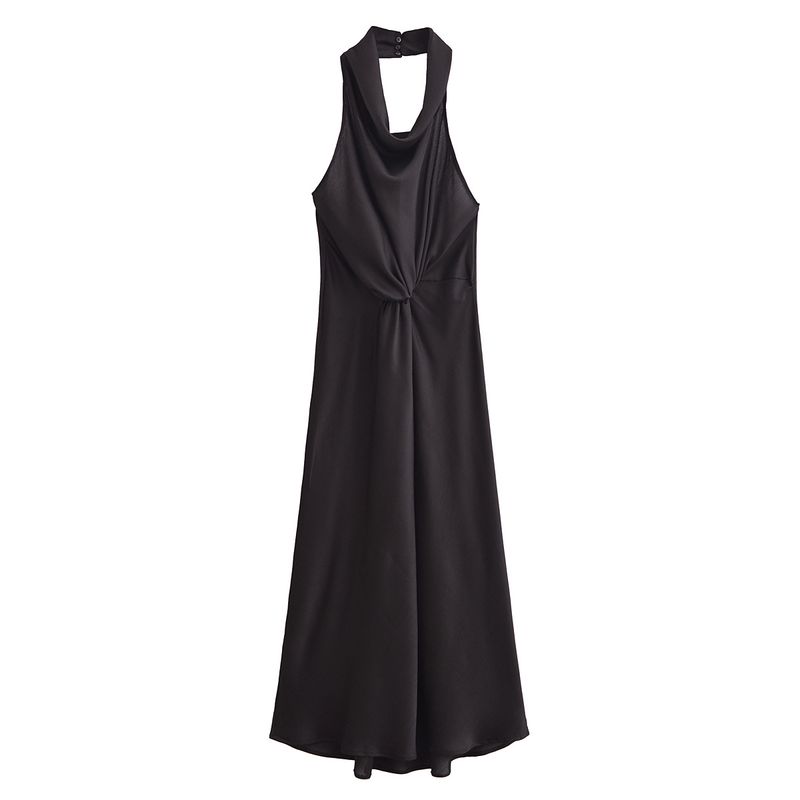 Kaslead New Arrival Women's Clothing Fashion Style Fashion Elegant Elegance Hanging Collar Length Dress 9362321
