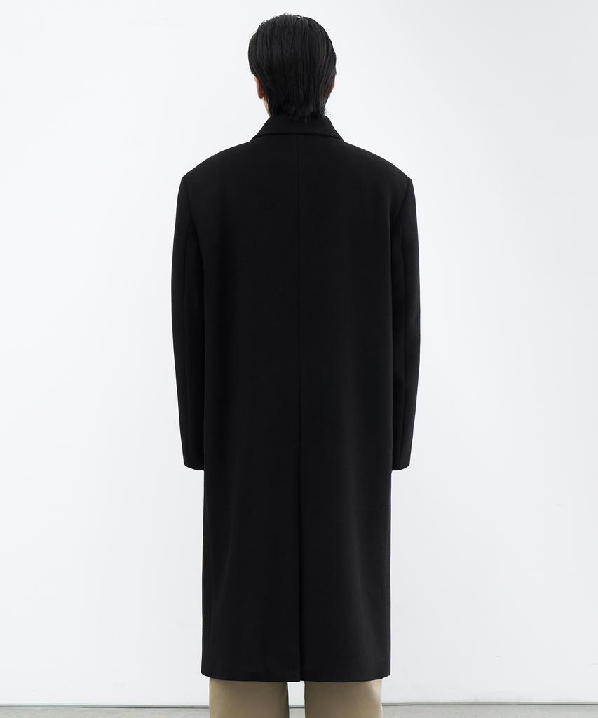 Musinsa Standard Cashmere Blend Over-Shoulder Balmacaan Coat [Black]