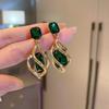Non Pierced Green Blue Resin Clip On Earrings For Women Wedding Party Gift Geometric Jewelry Fake Piercing Ear Cuff Earring