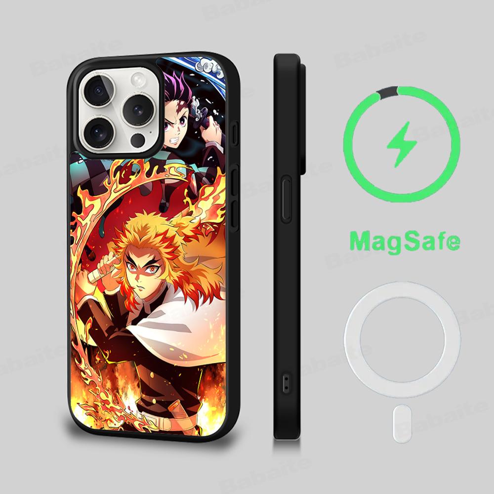 Demon Slayer Phone Case Magnetic Case For IPhone 16 14 13 12 11 15 Pro Max Plus For Magsafe Wireless Charge Cover