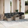 VidaXL Garden Lounge Set 8 Pcs with Light Grey Cushions Wicker 3268692