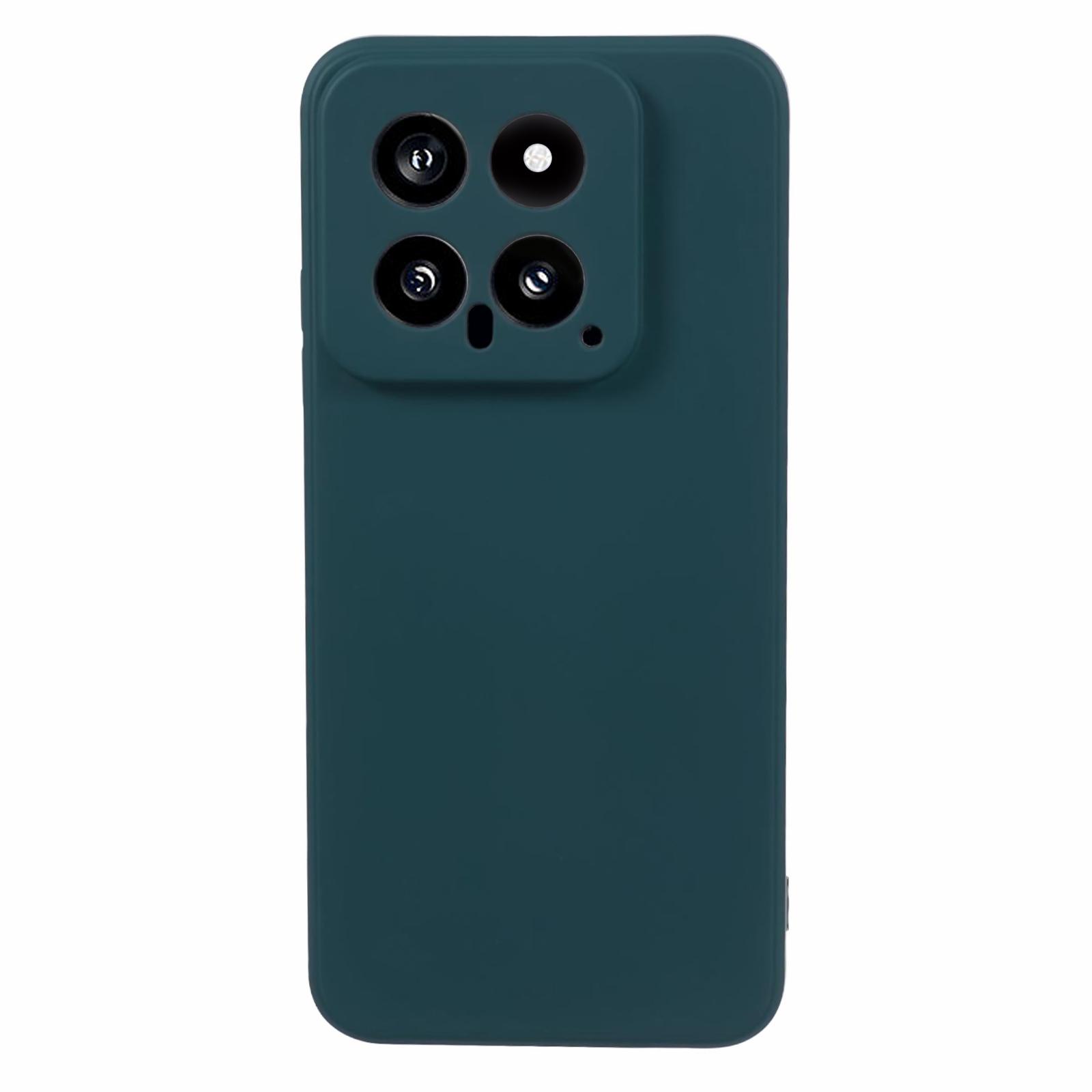

For Xiaomi 14 Case Fiber Lining Rubberized TPU Protective Phone Cover Army Green