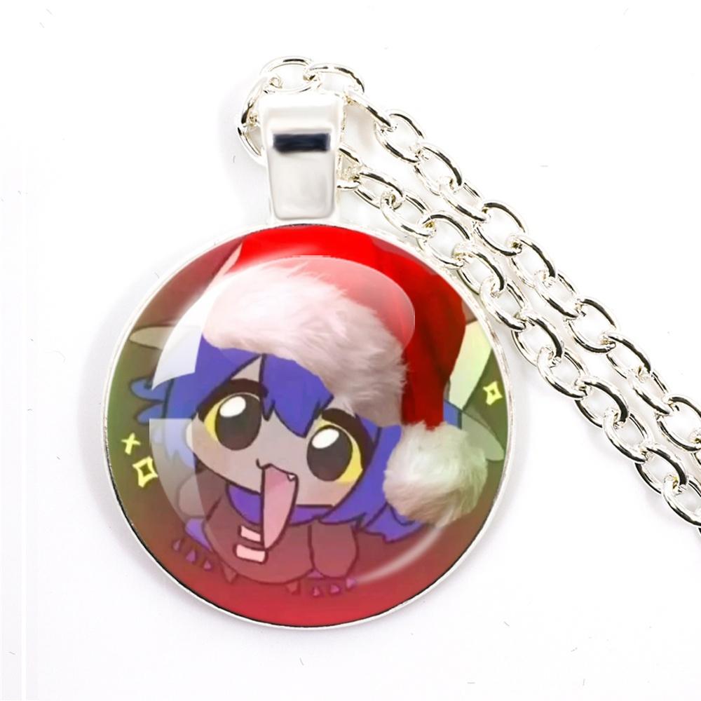 Niko Oneshot Necklace Anime Creative Cartoon Niko Pancakes Glass Cabochon Pendant Necklace Charm Jewelry Gift Jewelry