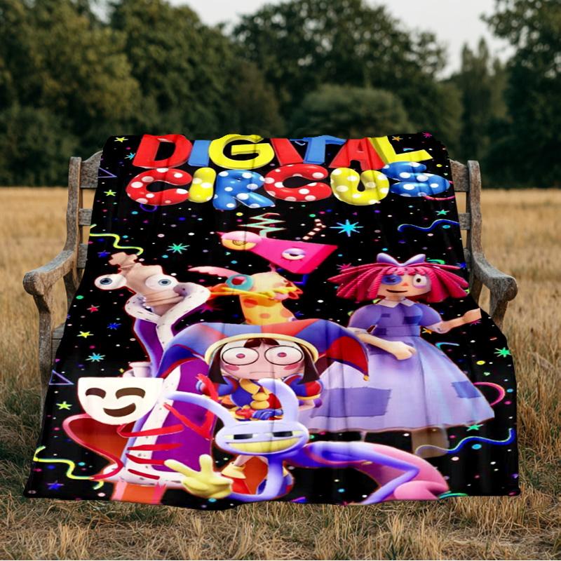 Digital Circus Adventure Blanket Flannel Throw for Sofa, Indoor, Camping, Living Room, Office, Chair, And Bed Soft Birthday Gift