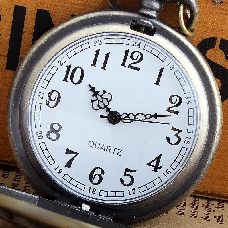 Classic Retro Pocket Watch: Antique Copper, H Letter, European-American Style, Men's & Women's Large Quartz Movement.