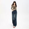 Retro slightly pulled loose and thin without sticking to the legs Flared jeans women's 2026 early spring elastic slim large size