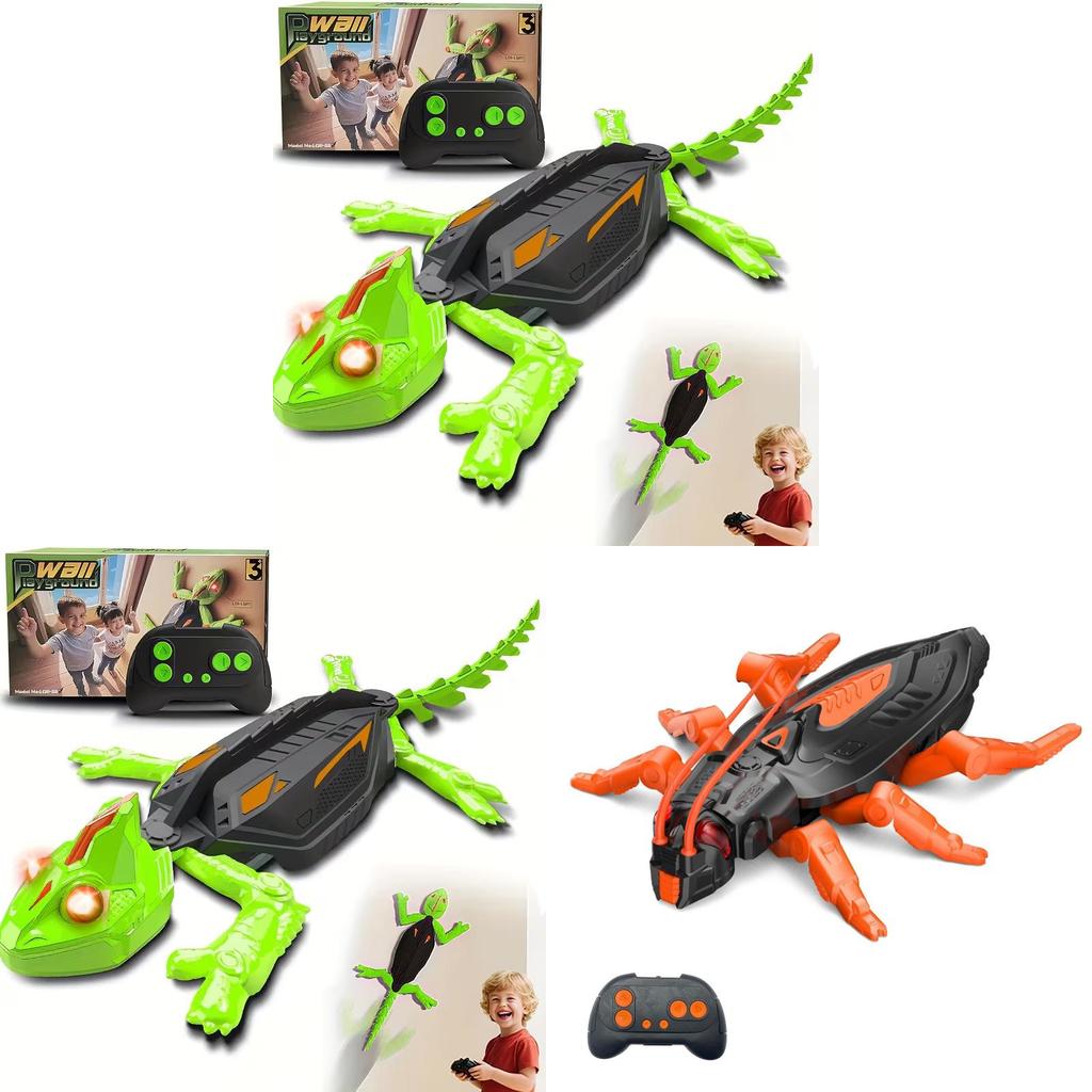 Wireless Remote Control Wall Climbing Lizard Toy With Led Design For Kids